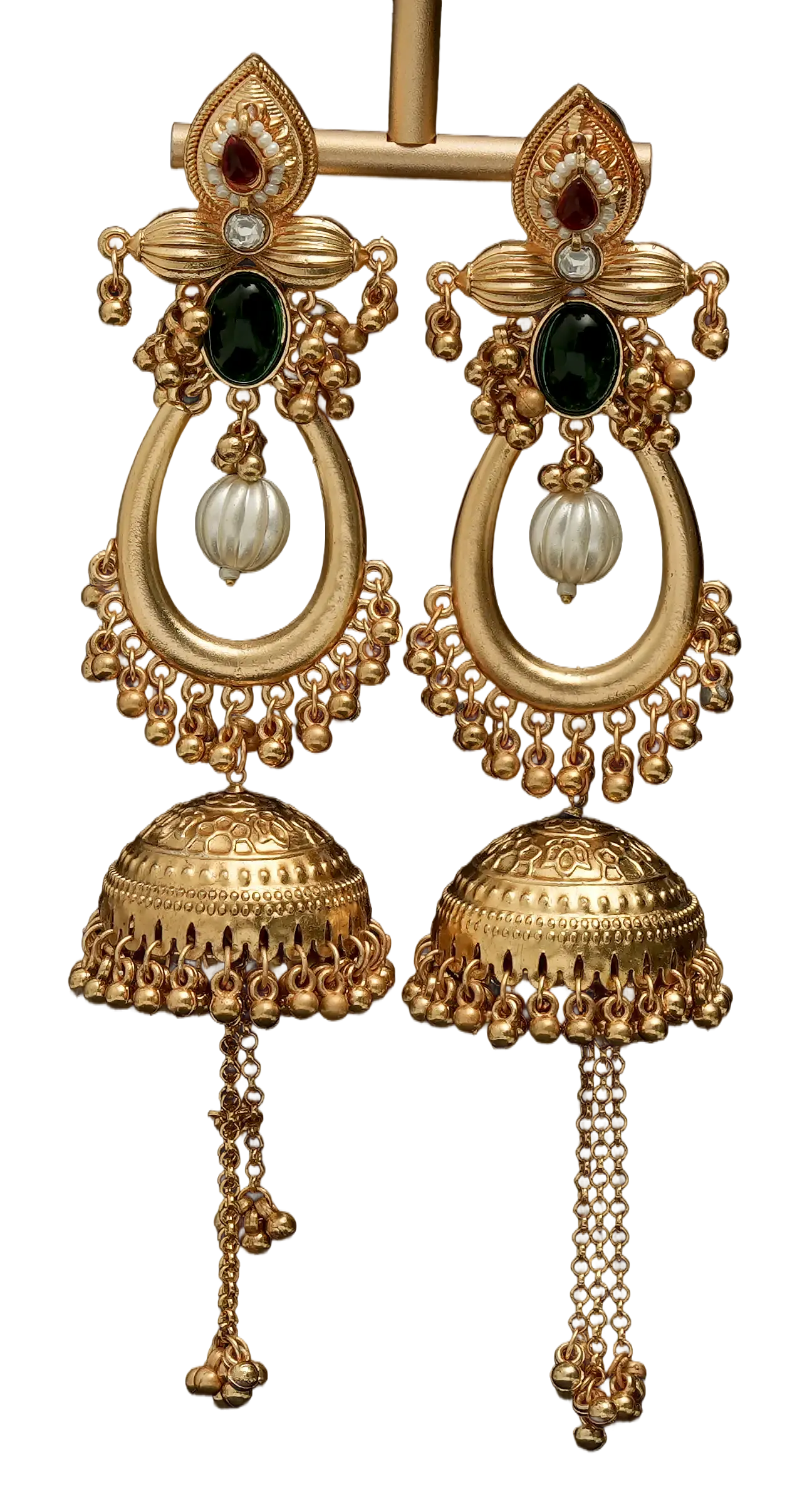 Statement Hoop Jhumka Earrings — view 2