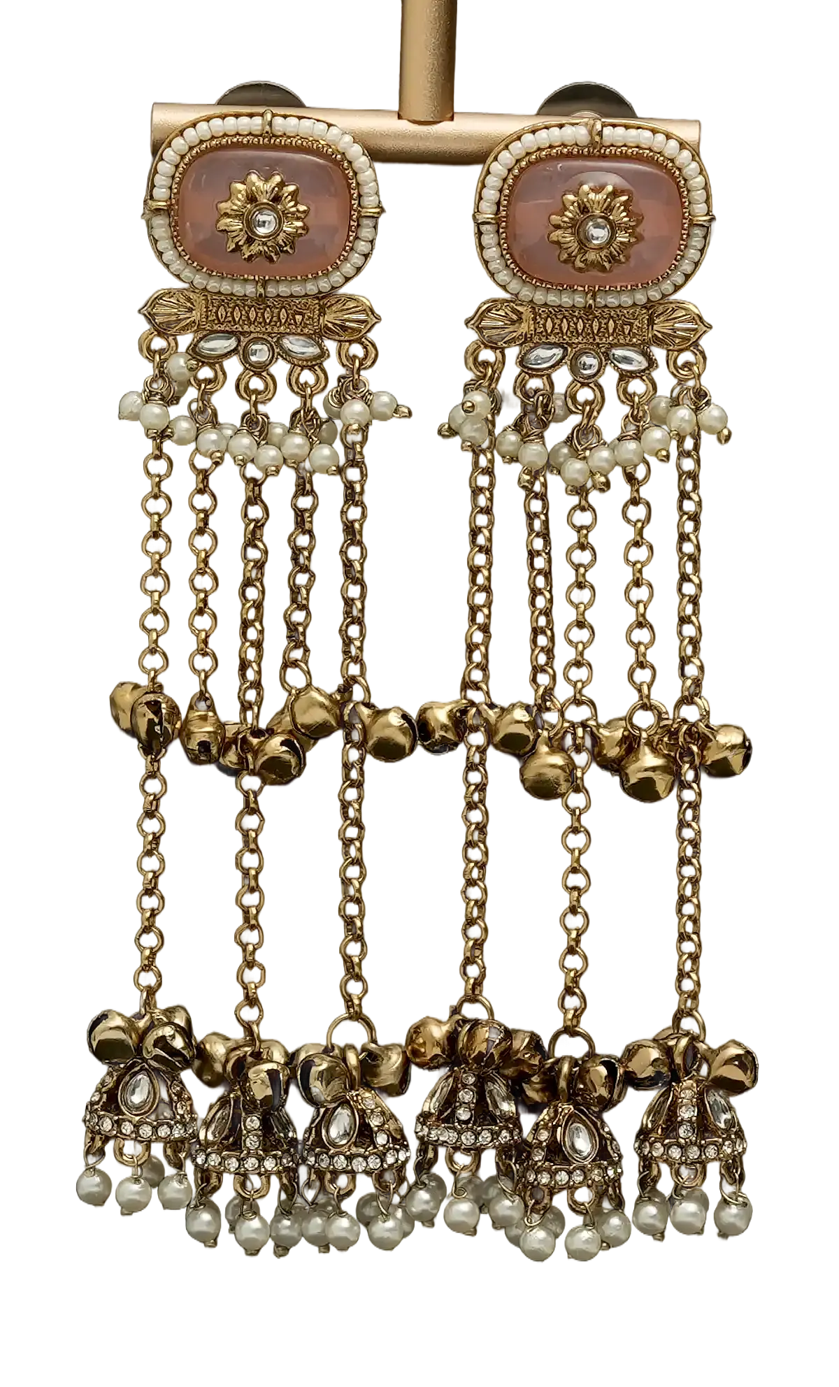 Long Cascade Jhumka Earrings — view 3
