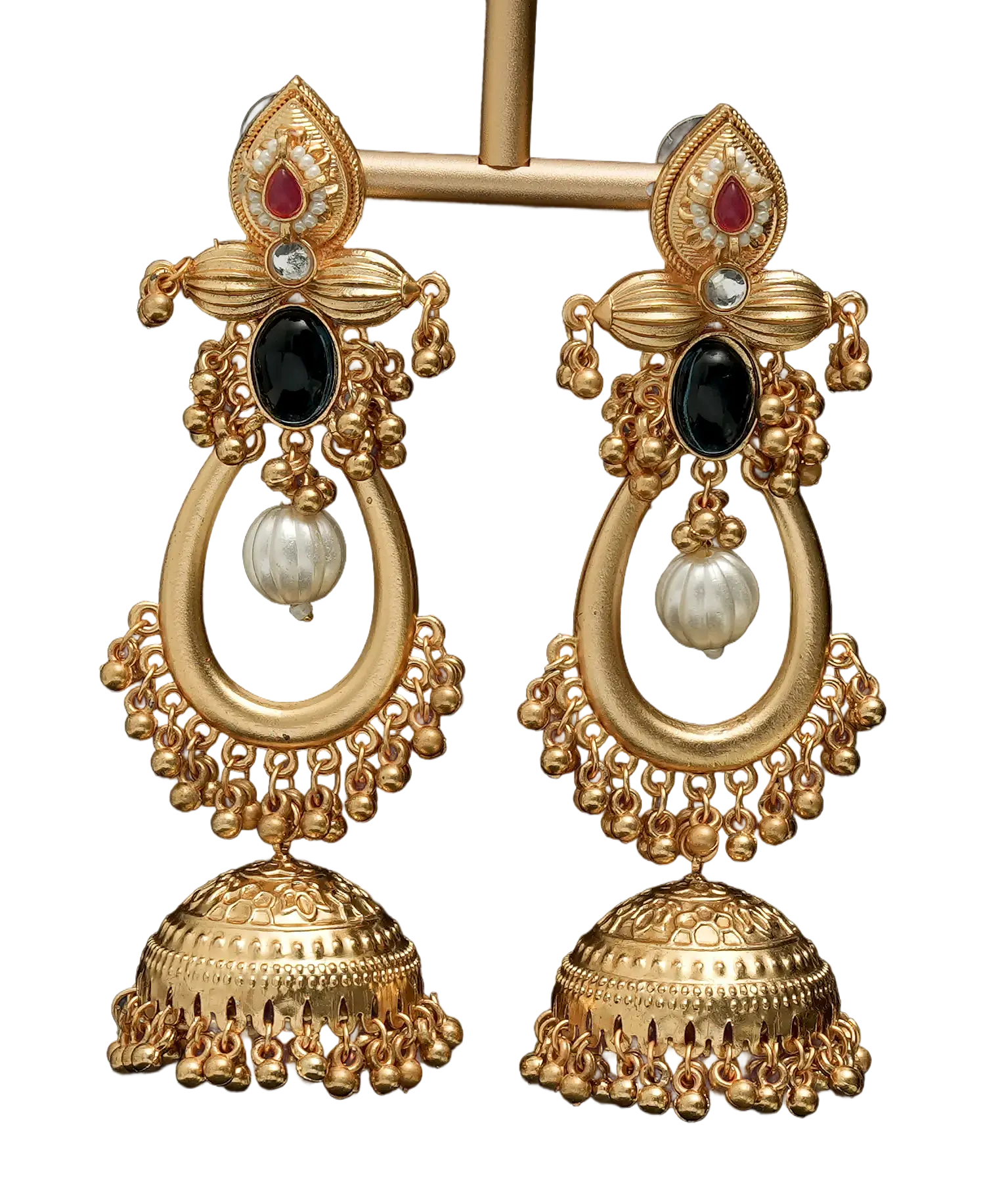 Statement Hoop Jhumka Earrings — view 3