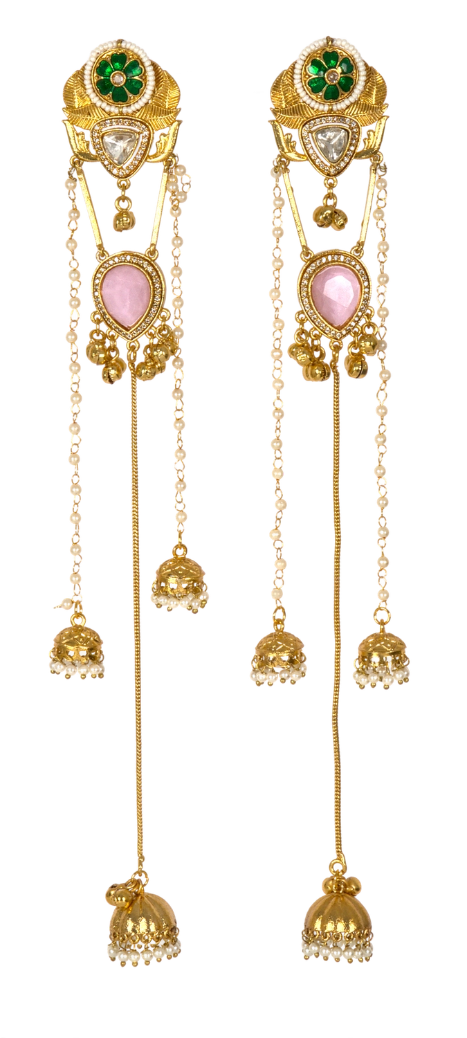 Long Sahara jhumka earrings — view 2