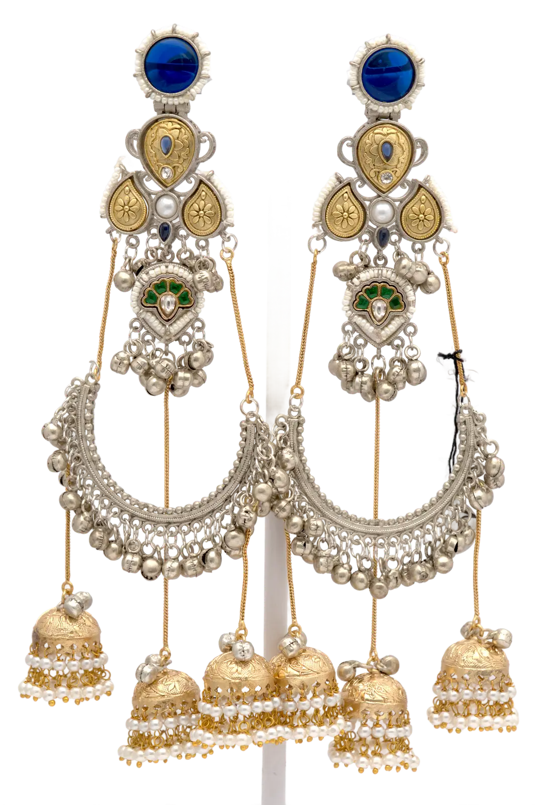 Long Chandbali Jhumka Earrings
