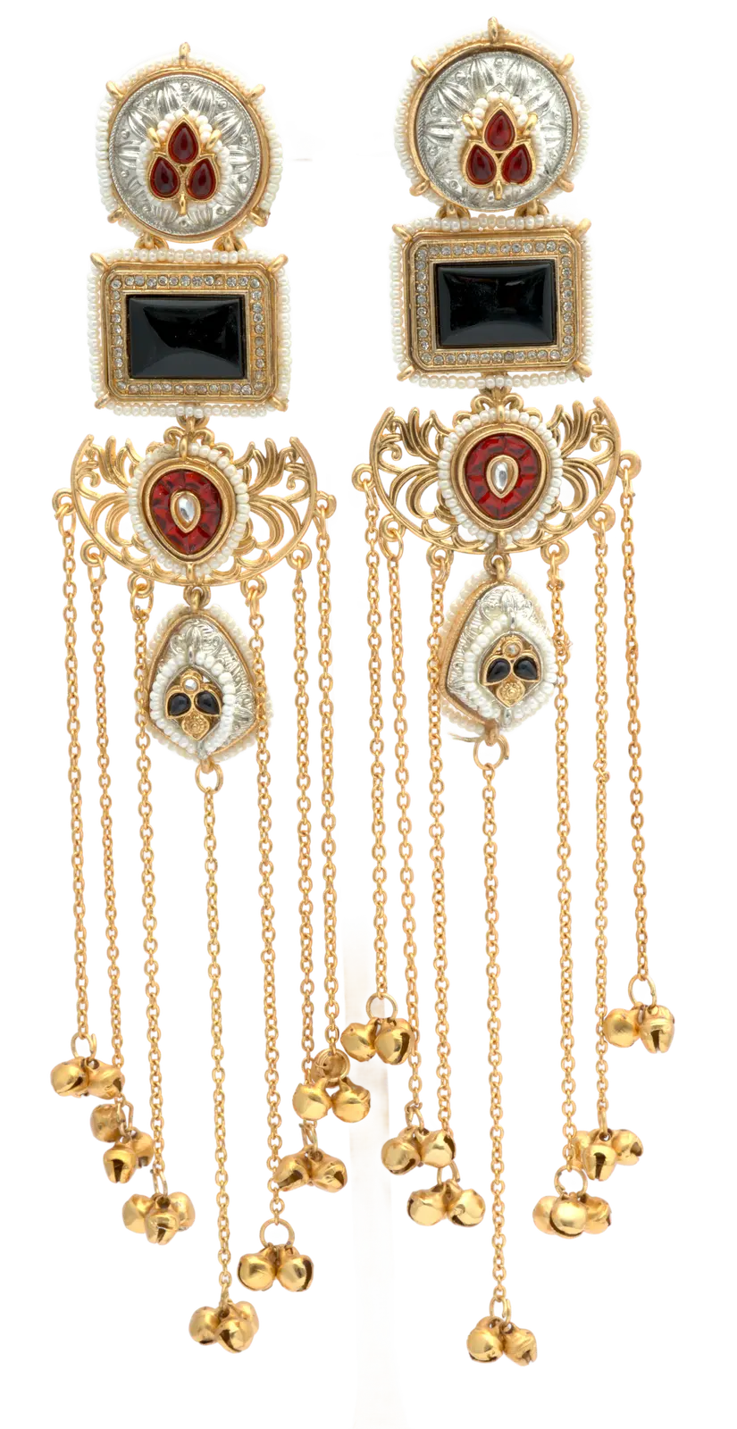 Long Heritage Chain Tassel Earrings — view 4