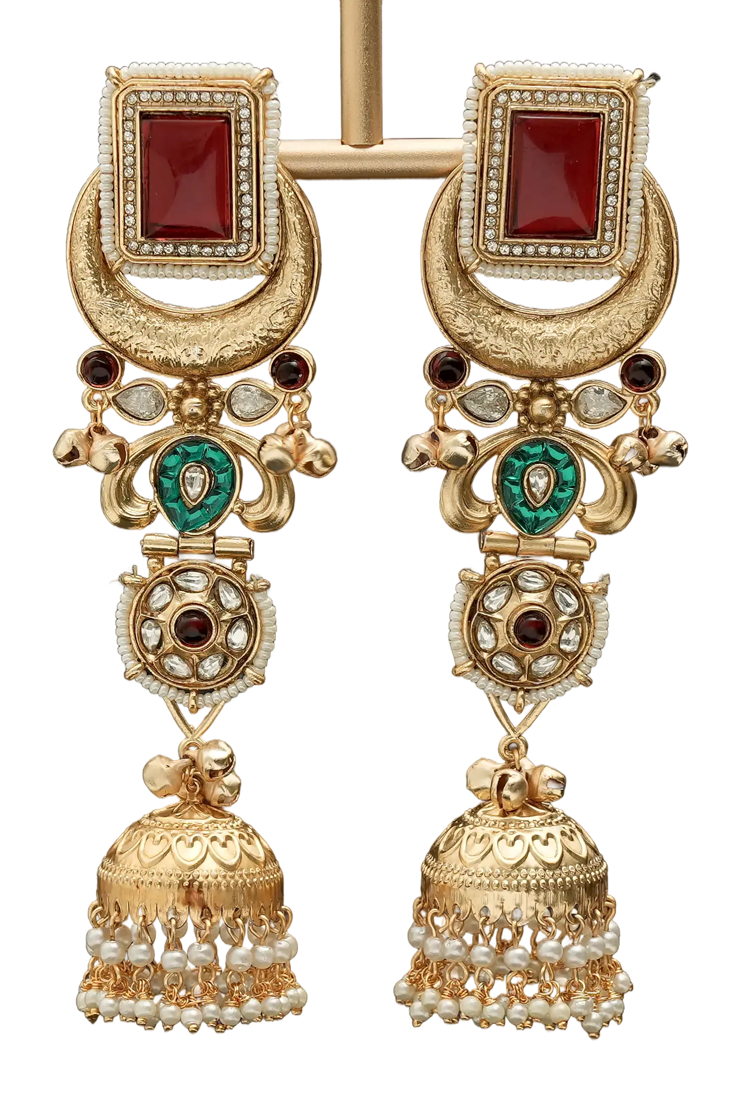 Heritage Crescent Jhumka Earrings — view 3