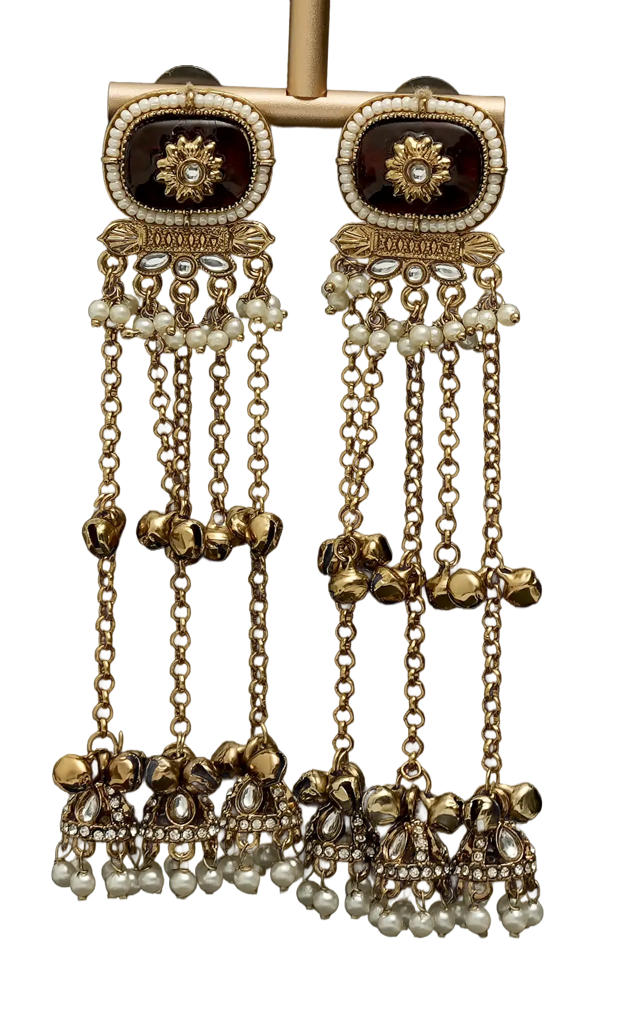 Long Cascade Jhumka Earrings
