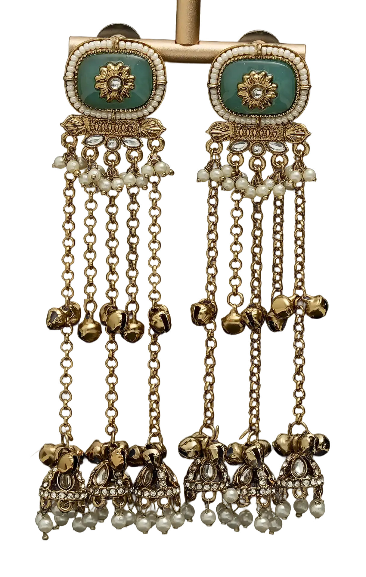 Long Cascade Jhumka Earrings — view 2