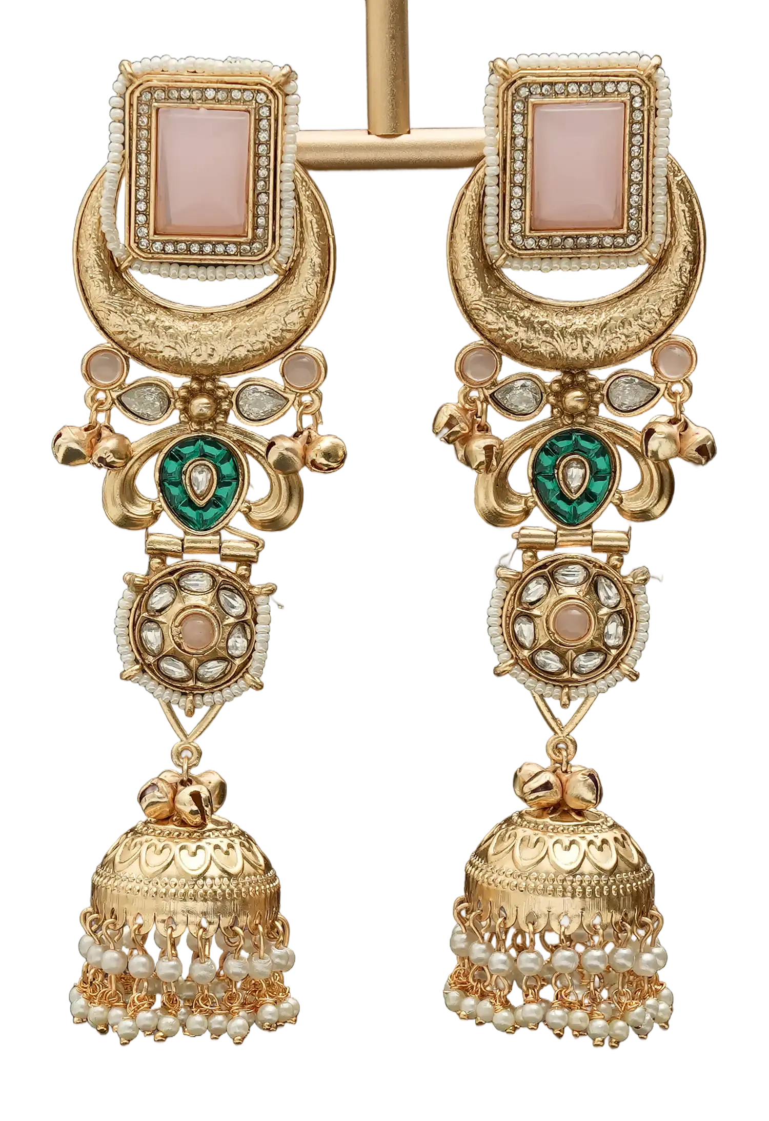 Heritage Crescent Jhumka Earrings — view 2