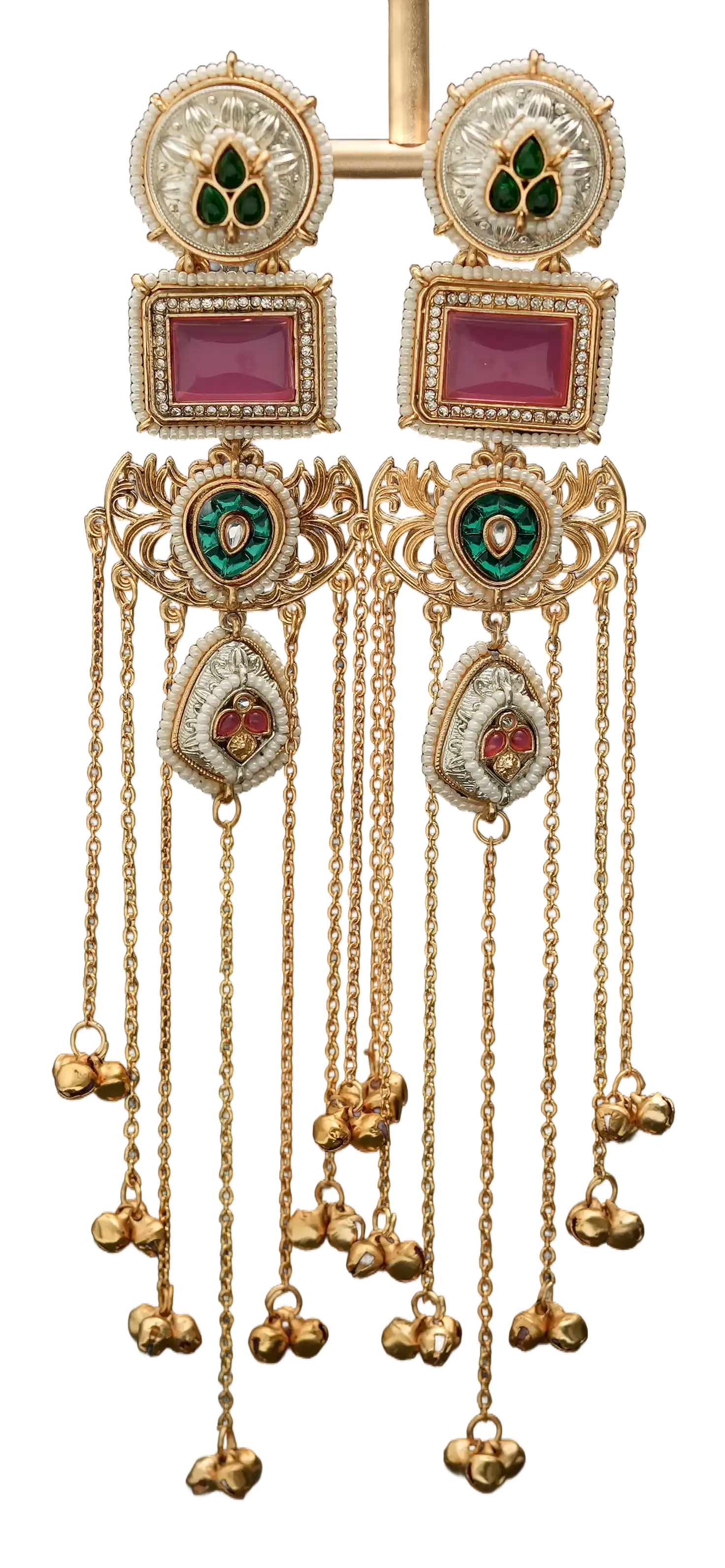 Long Heritage Chain Tassel Earrings — view 2